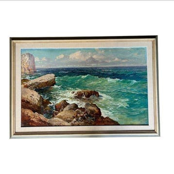 Felice Giordano (1880-1964) - Scogliera, Antiek en Kunst