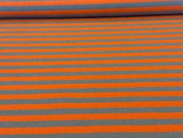 Katoenen stof met oranje en grijze strepen 3,00 x 2,80 m -