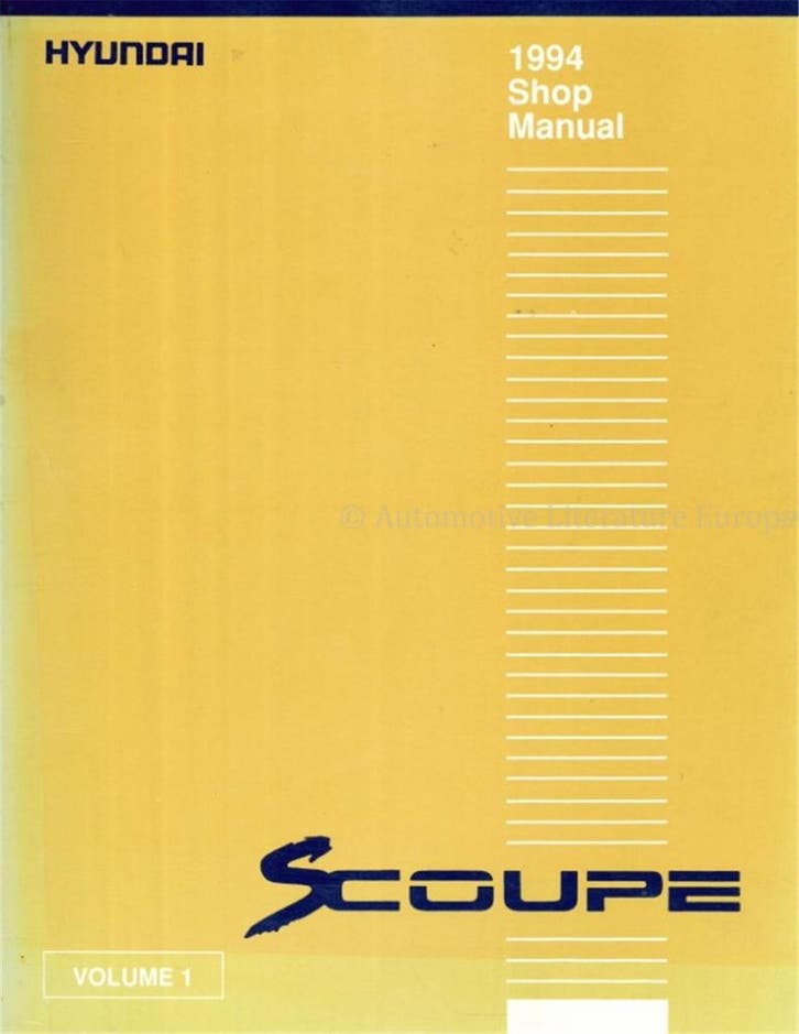 1994 HYUNDAI SCOUPE WERKPLAATSHANDBOEK ENGELS, Autos : Divers, Modes d'emploi & Notices d'utilisation