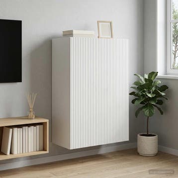 vidaXL Wandkast Wit 66 x 34,5 x 90 cm Bewerkt hout, Huis en Inrichting, Verzenden, Nieuw