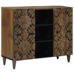 vidaXL Dressoir met plank Bruin 90 x 33,5 x 75 cm Massief, Verzenden, Nieuw