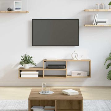 vidaXL Wand TV Stand 120 x 25 x 28,5 cm Bewerkt hout, Verzenden, Nieuw
