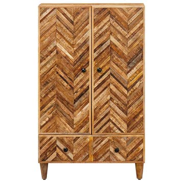 vidaXL Opbergkasten Bruin 60 x 33,5 x 100 cm Massief Mango, Huis en Inrichting, Verzenden, Nieuw
