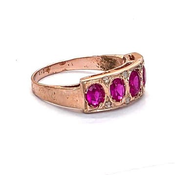 Zonder minimumprijs - Ring - 9 kt. Roségoud, Zilver Spinel -