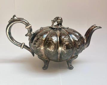 Théière - Plaqué(e) argent - Théière zucca Sheffield