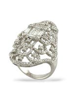 Bague - 18 carats Or blanc, Bague en or blanc 18K avec