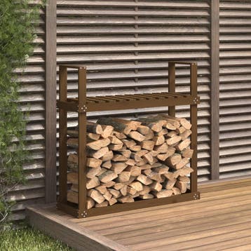 vidaXL Haardhoutrek 110x35x108,5 cm massief grenenhout, Tuin en Terras, Verzenden, Nieuw