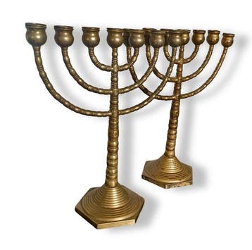 Judaica - Chandelier (2) - Laiton - Paire de chandeliers,