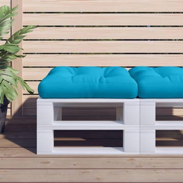 vidaXL Palletkussen 58x58x10 cm stof lichtblauw, Huis en Inrichting, Verzenden, Nieuw