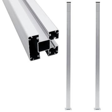 vidaXL Schuttingpalen 2 st 185 cm aluminium, Verzenden
