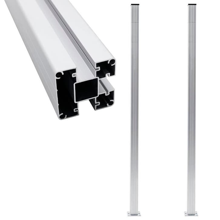 vidaXL Schuttingpalen 2 st 185 cm aluminium, Tuin en Terras, Palen, Balken en Planken, Nieuw, Verzenden