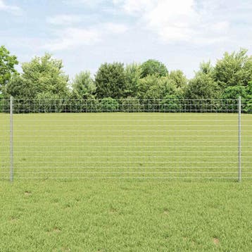 vidaXL Ingegraven hekpaal 22 st Zilverkleurig 120 cm, Verzenden, Nieuw
