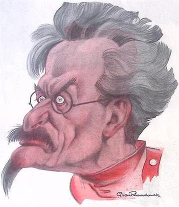 Het gezicht van Leon Trotsky op spotprent (lijst optie), Verzenden