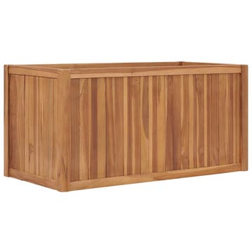 vidaXL Plantenbak verhoogd 100x50x50 cm massief teakhout, Tuin en Terras, Verzenden, Nieuw