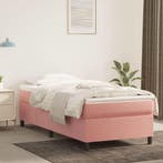vidaXL Boxspring met matras fluweel roze 90x200 cm, Huis en Inrichting, Verzenden, Nieuw