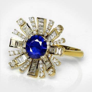 Zonder minimumprijs - Ring - 14 karaat IGI 1,33 ct Deep, Nieuw