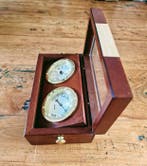Nauticalia Bureau horloge baromètre - Laiton, Verre, Bois