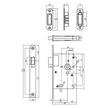 Woningbouw magneet loopslot geborsteld RVS - voor binnendeur, Ophalen of Verzenden, Slot