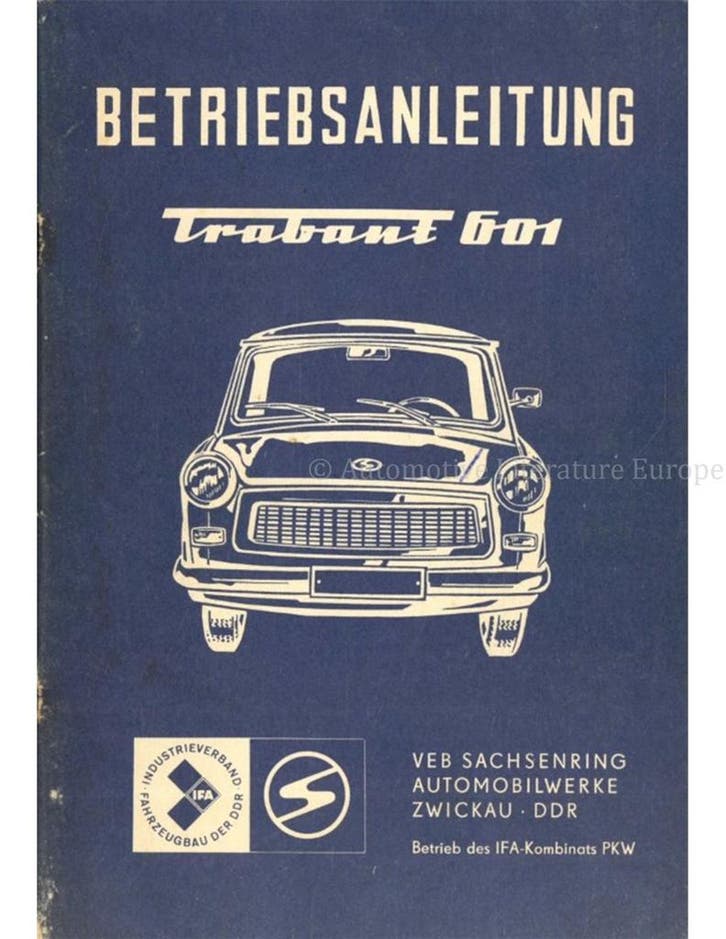 1979 TRABANT 601 INSTRUCTIEBOEKJE DUITS, Autos : Divers, Modes d'emploi & Notices d'utilisation