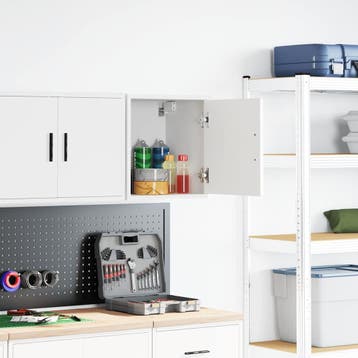 vidaXL Garagewandkast bewerkt hout wit, Verzenden