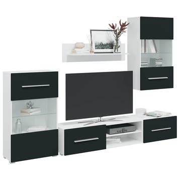 vidaXL 5-delige Tv-meubels met LED-verlichting bewerkt hout, Huis en Inrichting, Verzenden, Nieuw