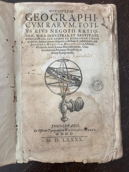 Myritius, Johannes - Opusculum geographicum rarum - Foliant, Antiquités & Art, Antiquités | Livres & Manuscrits