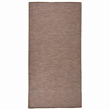 vidaXL Buitenkleed platgeweven 100x200 cm bruin, Maison & Meubles, Verzenden