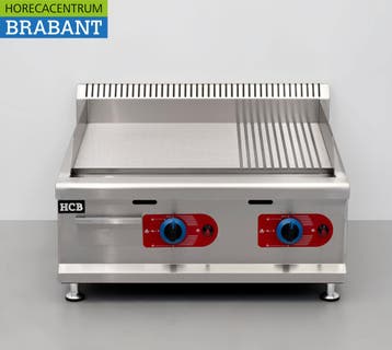 HCB RVS Bakplaat Grillplaat 1/2 geribbeld 65,5 cm PROPAAN, Ophalen of Verzenden, Nieuw in verpakking