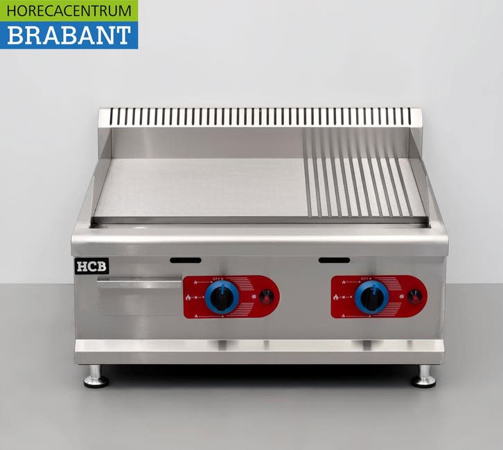 HCB RVS Bakplaat Grillplaat 1/2 geribbeld 65,5 cm PROPAAN, Zakelijke goederen, Horeca | Keukenapparatuur, Ophalen of Verzenden