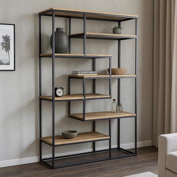 Vakkenkast Mangohout Bowi 120 cm, Verzenden, Nieuw, Overige houtsoorten, Industriële meubels