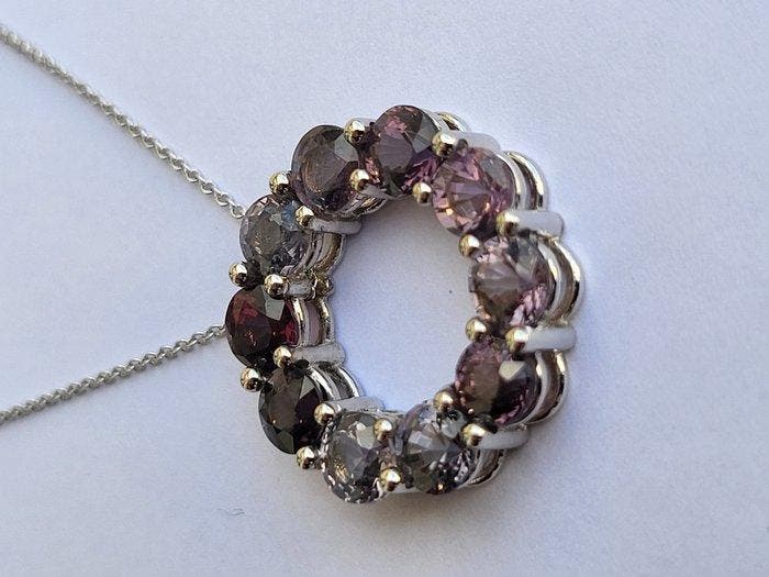 Ketting met hanger - 14 karaat Witgoud, Handtassen en Accessoires, Antieke sieraden