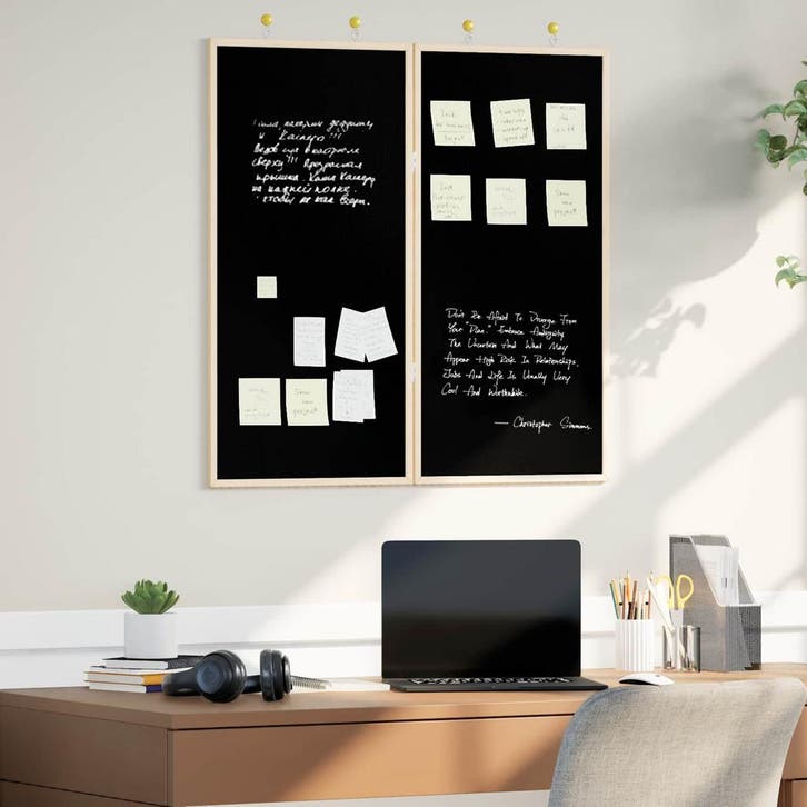 vidaXL Mededelingenbord Zwart 80 x 80 x 1.4 cm Massief, Articles professionnels, Articles professionnels Autre, Envoi