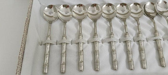La S. Marco - Bestekset voor 12 personen (12) - Verzilverd -, Antiquités & Art, Antiquités | Meubles | Tables