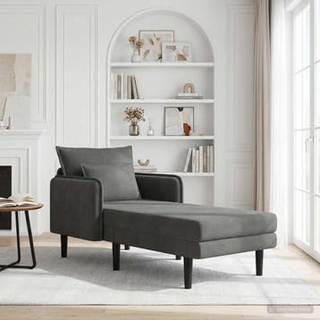 vidaXL Oversized chaise longue Donkergrijs Katoenen stof, Verzenden