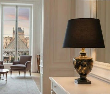 Lancel Paris - Lamp - luxe - Geglazuurd keramiek, messing en
