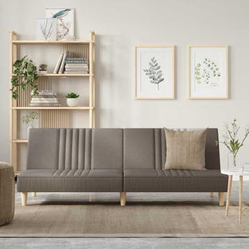 vidaXL Slaapbank / zetel stof taupe, Verzenden, Nieuw