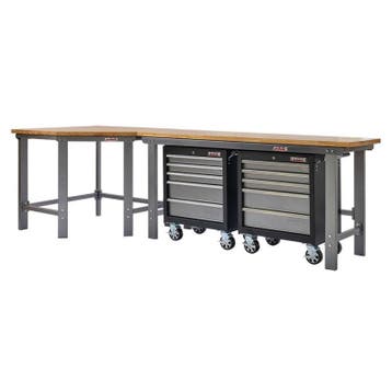 Werkbank hoekopstelling - Hoek werkbank 310 cm lang grijs, Ophalen of Verzenden, Nieuw