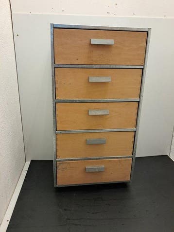 Ladekast - Staal, Hout - 66cm 10 kg verzinkt staal