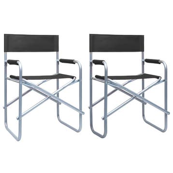 vidaXL Regisseursstoelen 2 st staal zwart, Verzenden, Nieuw