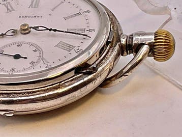 Longines Savonette . Gold Medal Paris 1878 . Argento ., Nieuw