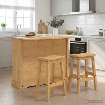 vidaXL Keuken eiland set 3 st Honingwas 112 x 70 x 91,5 cm, Huis en Inrichting, Verzenden, Nieuw