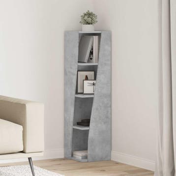 vidaXL Hoekkast 27,5x27x102cm Bewerkt hout Beton Grijs, Verzenden, Nieuw