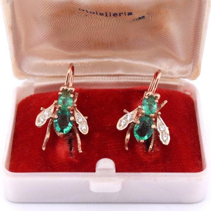 Sans prix de réserve - Boucles doreilles - 9 carats Or rose, Handtassen en Accessoires, Oorbellen
