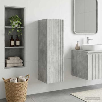 vidaXL Wandgemonteerde Badkamerkast Betongrijs 33 x 34,5 x, Huis en Inrichting, Verzenden, Nieuw