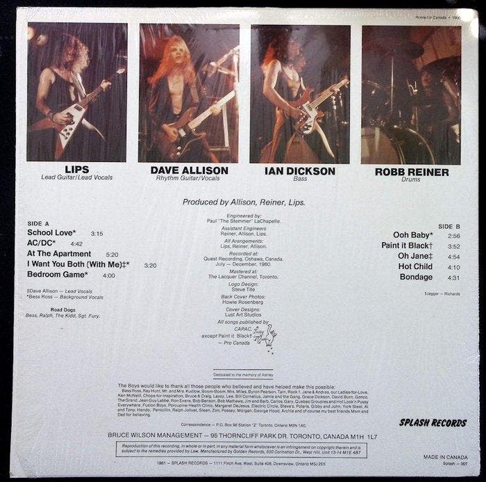 Lips (Pré - Anvil) - Hard n Heavy (Canada) - LP album (op, Cd's en Dvd's, Vinyl Singles