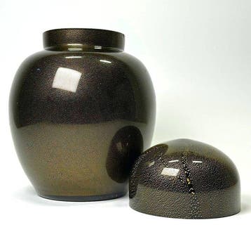 Murano Elegante Vaso con Coperchio - Anni 60 - Vaas - Zwart, Antiek en Kunst
