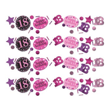 Tafelconfetti 18 Jaar Happy Birthday Roze 34gr, Hobby en Vrije tijd, Feestartikelen, Verzenden, Nieuw