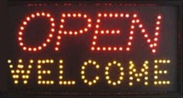 OPEN welkom lamp LED verlichting reclame bord lichtbak #F, Verzenden, Nieuw