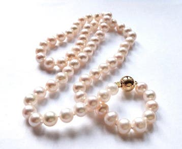 Sans prix de réserve - Collier de perles Or jaune 14 carats