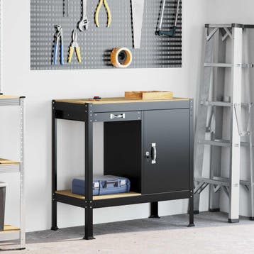 vidaXL Werkbank Zwart 90 x 49 x 91 cm Samengesteld Hout en, Verzenden, Nieuw